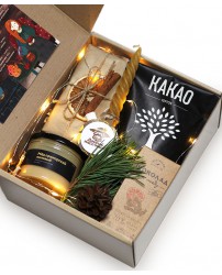 Подарочный набор коробка крафт "Горячий шоколад" С Новым годом!