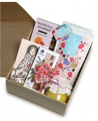 Подарочный набор коробка крафтовая "Малиновый рассвет" С Новым годом!