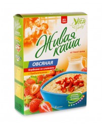 Каша живая Овсяная Клубника со Сливками с пребиотиками 210 г
