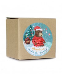 Коробка крафтовая с цветочным медом 0,25 кг "Медового Нового года!"