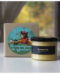 Коробка крафтовая с цветочным медом 0,25 кг "Не попробуешь-не узнаешь!" (Фото 1)
