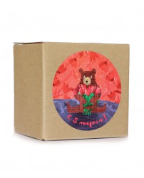 Коробка крафтовая с цветочным медом 0,25 кг "С 8 марта!"