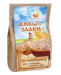 Хлопья "4 злака" пророщенные из овса, пшеницы,ячменя, ржи 300 г Дивинка (Фото 1)