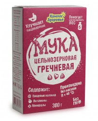 Мука Гречневая цельнозерновая 300 г Компас Здоровья