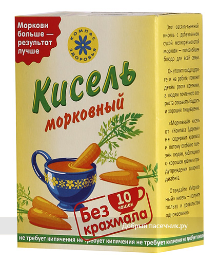 Купить овсяно-льняной кисель с мелкоразмолотой сухой морковью Кисель морковный