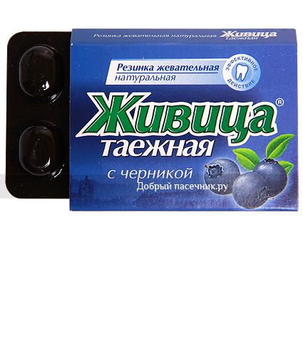 Купить жевательную резинку «Живица таёжная» с черникой Жевательная резинка «Живица таёжная» с черникой